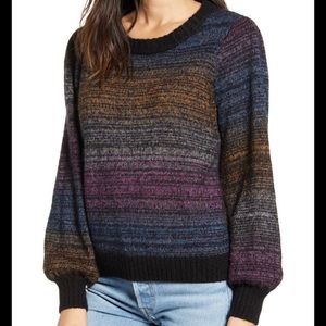 NWOT RAILS HAILEY BLACK MULTI SPACEDYE PULLOVER SWEATER